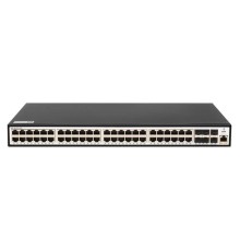 Коммутатор SNR Управляемый коммутатор уровня 2+, 48 портов 10/100/1000Base-T, 6 портов 1/10G SFP+, встроенный БП ~220V AC