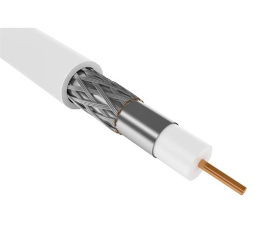 Каб. коаксиал. медный RG6 75Ом FPE PVC бел. (100м) GENERICA