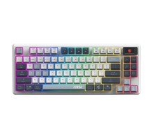 Клавиатура беспроводная Keyboard MSI FORGE GK600 TKL, Wireless, Mechanical Linear Switches, RGB LED, 4000mA/h, Sky