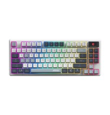 Клавиатура беспроводная Keyboard MSI FORGE GK600 TKL, Wireless, Mechanical Linear Switches, RGB LED, 4000mA/h, Sky