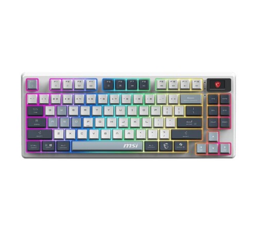 Клавиатура беспроводная Keyboard MSI FORGE GK600 TKL, Wireless, Mechanical Linear Switches, RGB LED, 4000mA/h, Sky