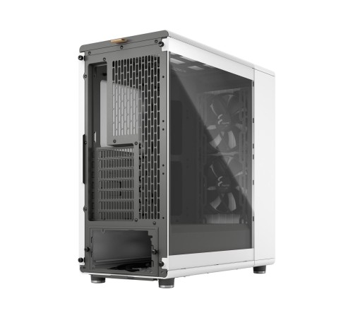 Корпус ПК без блока питания/ Case Fractal Design North TG Clear Tint, Midi-Tower, 2x140mm, 2xUSB-A 3.2 + 1xUSB 3.2 Type-C ATX, mATX, mITX Wood panel, Chalk White