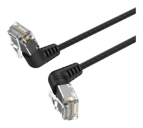Патч-корд Vention прямой UTP cat.6a, RJ45 угол 90 - 0,5м. Черный