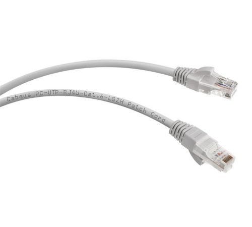 Патч-корд U/UTP, категория 6, 2xRJ45/8p8c, 3м Cabeus PC-UTP-RJ45-Cat.6-3m-LSZH Патч-корд U/UTP, категория 6, 2xRJ45/8p8c, неэкранированный, серый, LSZH, 3м