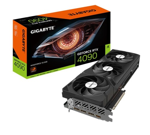 Видеокарта/ VGA GIGABYTE NVIDIA GeForce RTX 4090 WINDFORCE V2 24G (rev. 1.0 / 1.1) 24GB, GDDR6X/384-bit, PCIe 4.0, 1xHDMI 2.1, 3xDP, 2.8-slot