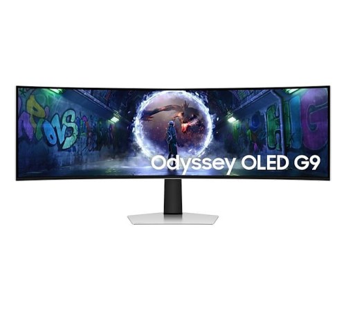 Монитор Samsung 49" Odyssey OLED G9 G93SD S49DG932SI Curved (OLED 32:9 5120x1440x240Hz 0,03ms 250cd 1:1 178/178 1,07  DP;HDMI; Micro HDMI; USB3.2 Gen1 x2 (USB-C); HAS Tilt VESA Silver