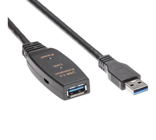 Кабель-адаптер/ Кабель-адаптер USB3.0-repeater, удлинительный активный <Am-->Af> 15м Aopen/qust<ACU827A-15M> Кабель-адаптер/ Кабель-адаптер USB3.0-repeater, удлинительный активный <Am-->Af> 15м Aopen/qust<ACU827A-15M>