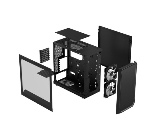 Корпус ПК без блока питания/ Case Fractal Design Focus 2 RGB, Midi-Tower, 2x140mm RGB, 2xUSB-A 3.2 ATX, mATX, mITX Black