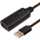 Greenconnect Удлинитель USB 2.0 с активным усилителем сигнала 10.0m Premium AM/AF, 24/22 AWG экран, армированный, морозостойкий, разъём для доп.питания
