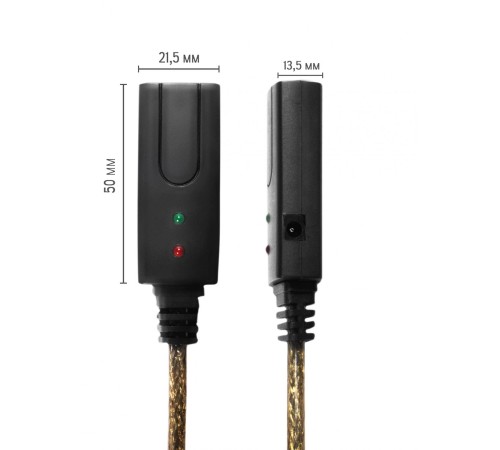 Greenconnect Удлинитель USB 2.0 с активным усилителем сигнала 10.0m Premium AM/AF, 24/22 AWG экран, армированный, морозостойкий, разъём для доп.питания Greenconnect Удлинитель USB 2.0 с активным усилителем сигнала 10.0m Premium AM/AF, 24/22 AWG экран, армированный, морозостойкий, разъём для доп.питания