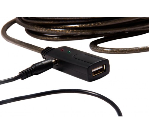 Greenconnect Удлинитель USB 2.0 с активным усилителем сигнала 10.0m Premium AM/AF, 24/22 AWG экран, армированный, морозостойкий, разъём для доп.питания Greenconnect Удлинитель USB 2.0 с активным усилителем сигнала 10.0m Premium AM/AF, 24/22 AWG экран, армированный, морозостойкий, разъём для доп.питания