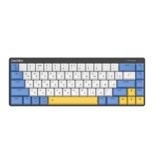Клавиатура беспроводная Dareu EK868 White-Blue-Yellow (белый/синий/желтый), подключение: проводное+Bluetooth, свитчи: ультратонкие Kailh-Dareu Red (linear)