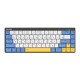Клавиатура беспроводная Dareu EK868 White-Blue-Yellow (белый/синий/желтый), подключение: проводное+Bluetooth, свитчи: ультратонкие Kailh-Dareu Red (linear)