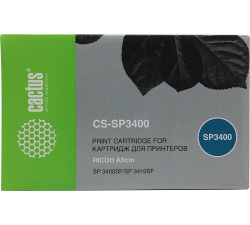 -/ Картридж лазерный Cactus CS-SP3400 407648 черный (5000стр.) для Ricoh Aficio SP 3400/3410/3410dn;SP