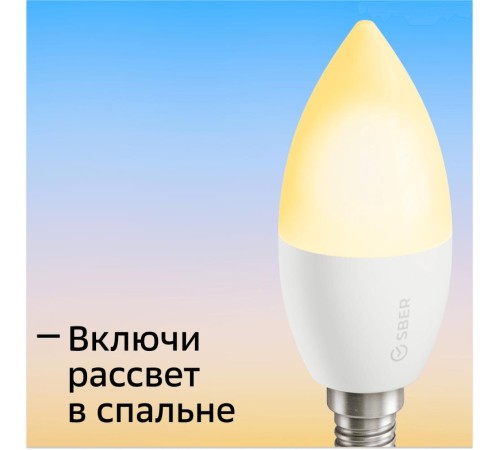 Умная лампа, товарный знак SBER E14/C37 (Мятая упаковка) Умная лампа, товарный знак SBER E14/C37 (Мятая упаковка)