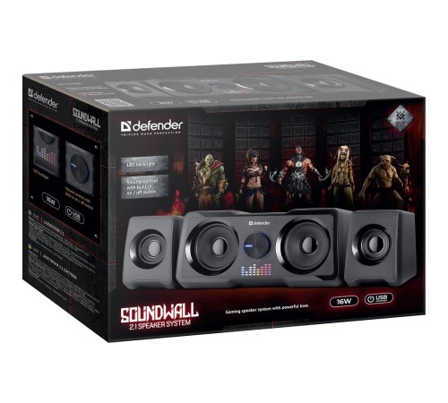 Defender Акустическая 2.1 система Soundwall 16 Вт, питание от USB