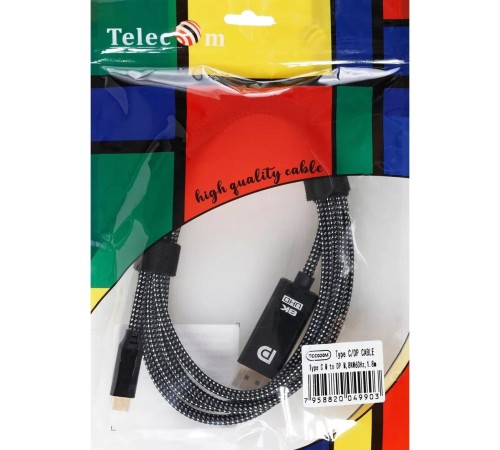 Кабель-адаптер/ Кабель-адаптер USB Type-Cm --> DP(m) 4K@120Hz 8K@60Hz, 1.8m Telecom <TCC020M-1.8M> Кабель-адаптер/ Кабель-адаптер USB Type-Cm --> DP(m) 4K@120Hz 8K@60Hz, 1.8m Telecom <TCC020M-1.8M>