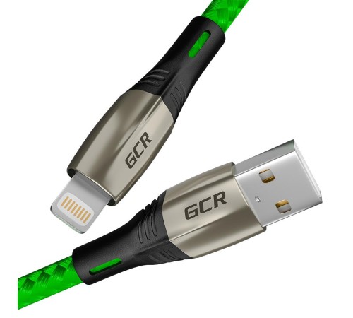 GCR Кабель 1.2m для iPhone, iPad, Air,, MFI series MERCEDES, GREEN NYLON, GCR-52784 GCR Кабель 1.2m для iPhone, iPad, Air,, MFI series MERCEDES, GREEN NYLON, GCR-52784