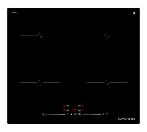 Варочная поверхность Kuppersberg/ Варочная поверхность Kuppersberg, индукция, High-Tech, 59 см, 9 уровней мощности, блокировка управления, автоматическое отключение, Inverter, таймер, Booster, Flexi-zone, слайдерное управление, цвет черный