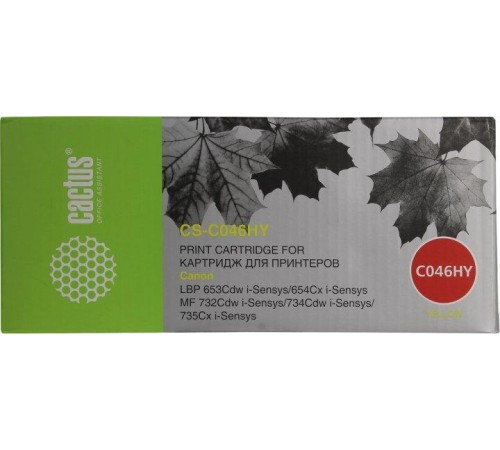 -/ Картридж лазерный Cactus CS-C046HY 046 H Y желтый (5000стр.) для Canon LBP 653Cdw/654Cx/MF732Cdw/734