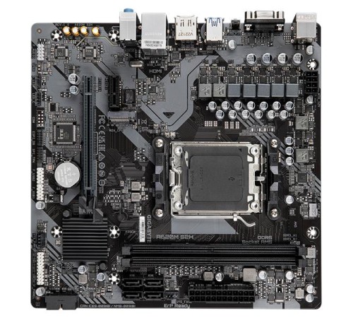 Материнская плата GIGABYTE A620M S2H, AM5, A620, 2*DDR5, 4*SATA, 1*M.2, 2*USB 3.2, 4*USB 2.0, 1*PCIx16, 1*PCIx1, DP+HDMI+D-Sub, mATX