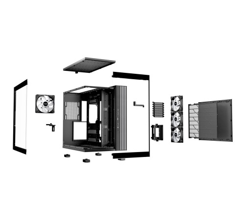 Корпус ПК без блока питания/ Case be quiet! LIGHT BASE 600 LX, Midi-Tower, TG, 4x120mm ARGB, 2xUSB-A 3.2, 1xUSB 3.2 Type-C, ATX, mATX, mITX Black