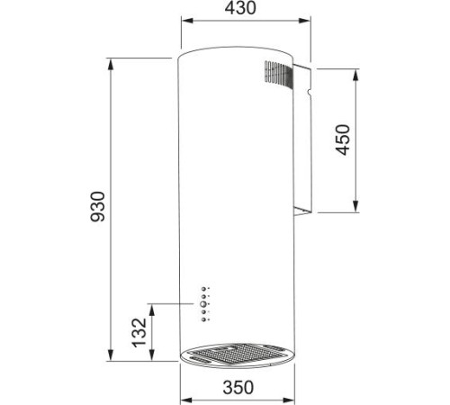 Вытяжка Franke/ Best, Цилиндрическая настенная вытяжка AXIS 35 WH, 35 см, 750 м3/ч, электронное управление, LED освещение, 66 дБ, Угольный фильтр Ф-10 (опция), цвет белый