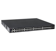 QTECH Управляемый стекируемый коммутатор уровня L3 с поддержкой PoE 802.3af/at, 48 портов 10/100/1000 BASE-T, 4 порта 10GbE SFP+, 2 сменных БП (поставляются отдельно)