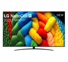 Телевизор ЖК 86'' LG/ 86", Ultra HD, Nano Color, Smart TV, WebOS, Wi-Fi, DVB-T2/C/S2, MR, 60Hz Native, 2.0ch (20W), 2 HDMI, 2 USB, 1 Pole, Charcoal Black, 2025