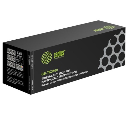 Картридж лазерный Cactus CS-TK3160 TK-3160 черный (12500стр.) для Kyocera Ecosys P3045dn/P3050dn/P3055dn/P3060dn