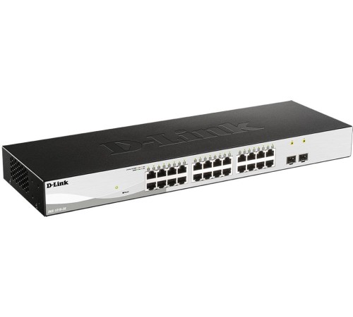 Коммутатор/ DGS-1210-26/FL Managed L2 Switch 24x1000Base-T, 2x1000Base-X SFP, Surge 6KV, CLI