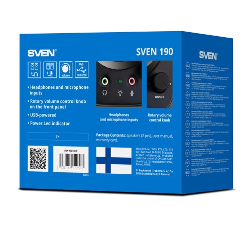 АС SVEN 190, черный (6 Вт, питание USB) АС SVEN 190, черный (6 Вт, питание USB)
