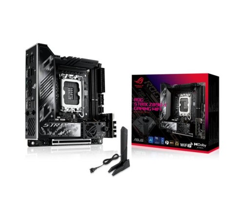 Материнская плата ASUS ROG STRIX Z890-I GAMING WIFI, LGA1851, Z890, 2*DDR5, 2*SATA, 2*M.2, 4*USB 3.2, 2*USB 2.0, Type-C, 1*PCIx16, HDMI, mITX; 90MB1IC0-M0EAY1