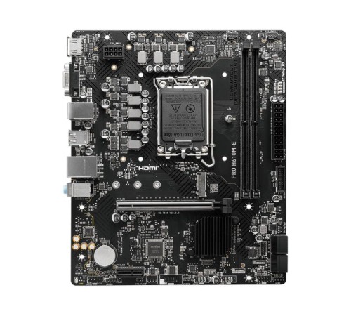 Материнская плата/ MB MSI INTEL H610 s1700, 2xDDR5(96GB), D-SUB/HDMI 1.4, 1xPCIe 4.0x16, 1xPCIe 3.0, 1xLAN, 4xSATA 6Gb/s, 1xM.2, 2xUSB 3.2, 4xUSB 2.0, 1xPS/2, mATX Материнская плата/ MB MSI INTEL H610 s1700, 2xDDR5(96GB), D-SUB/HDMI 1.4, 1xPCIe 4.0x16, 1xPCIe 3.0, 1xLAN, 4xSATA 6Gb/s, 1xM.2, 2xUSB 3.2, 4xUSB 2.0, 1xPS/2, mATX