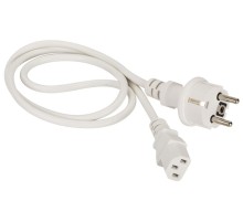 Шнур питания Шнур питания C13-Schuko прямая, 3х0.75, 220В, 10А, белый, 1 метр