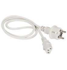Шнур питания Шнур питания C13-Schuko прямая, 220В, 10А, белый, 2 метра