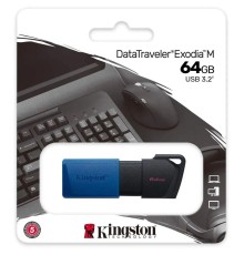 Флэш USB Kingston 64GB USB 3.2 Gen 1 DataTraveler Exodia M (Black + Blue)/ Kingston 64GB USB 3.2 Gen 1 DataTraveler Exodia M (Black + Blue)