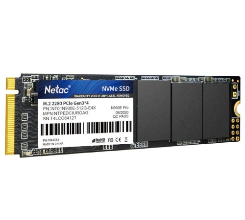 SSD накопитель Netac SSD N930E Pro 512GB PCIe 3 x4 M.2 2280 NVMe 3D NAND, R/W up to 2080/1700MB/s, IOPS(R4K) 200K/200K, TBW 300TB, 3y wty SSD накопитель Netac SSD N930E Pro 512GB PCIe 3 x4 M.2 2280 NVMe 3D NAND, R/W up to 2080/1700MB/s, IOPS(R4K) 200K/200K, TBW 300TB, 3y wty