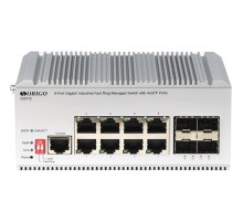 Коммутатор/ Managed L2 Industrial Fast Ring Switch 8x1000Base-T, 4x1000Base-X SFP, Surge 4KV, -40 to 75°C