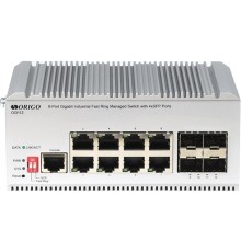 Коммутатор/ Managed L2 Industrial Fast Ring Switch 8x1000Base-T, 4x1000Base-X SFP, Surge 4KV, -40 to 75°C