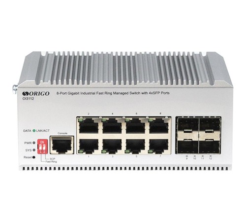 Коммутатор/ Managed L2 Industrial Fast Ring Switch 8x1000Base-T, 4x1000Base-X SFP, Surge 4KV, -40 to 75°C