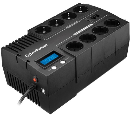 Источник бесперебойного питания/ UPS Line-Interactive CyberPower BR1000ELCD 1000VA/600W USB/RJ11/45 (4+4 EURO) Источник бесперебойного питания/ UPS Line-Interactive CyberPower BR1000ELCD 1000VA/600W USB/RJ11/45 (4+4 EURO)
