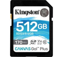 Карта памяти Kingston 512GB SDXC Canvas Go Plus 170R C10 UHS-I U3 V30/ Kingston 512GB SDXC Canvas Go Plus 170R C10 UHS-I U3 V30