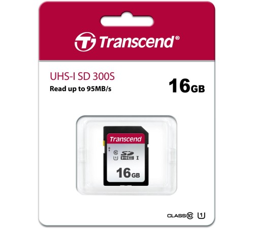 Карта памяти/ Transcend 16GB SDHC Class 10 UHS-I U1 R95, W45MB/s