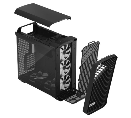 Корпус ПК без блока питания/ Case Fractal Design Torrent RGB, Full-Tower, 2x180mm + 3x140mm RGB, 2xUSB-A 3.2 + 1xUSB 3.2 Type-C E-ATX, SSI-CEB, SSI-EEB, ATX, mATX, mITX Black