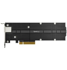 Сетевая карта и адаптер Synology M.2 SSD-NVME adapter M.2 22110/2280, 2 slots m.2 key , 10 Gigabit port RJ-45, PCIe 3.0 x8 adapter (FH bracket)'