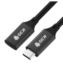 GCR Удлинитель USB 3.1 Type C-С, 3.0m черный, 100W/20V/5A, M/F, TPE, AL сase черный, экран, армированный, GCR-54078
