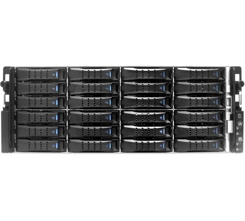 Серверная платформа/ HA401-VG, 4U, 2x2LGA-3647, 24-bay storage server, 24x SATA/SAS hot-swap 3.5"/2.5" universal bay, 2x canister, 4x 9mm 2.5" internal bay, 12G expander board with 2x SFF-8643, 2x SFF-8644, 1300W 1+1 redundant power supply,