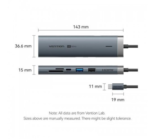 Мультифункциональный хаб Vention USB-C 9 в 1, шт. Мультифункциональный хаб Vention USB-C 9 в 1, шт.