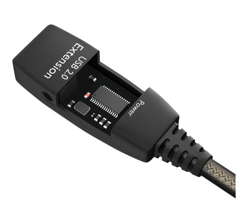 GCR Удлинитель активный 5.0m USB 2.0, AM/AF, GOLD, черно-прозрачный, с усилителем сигнала, разъём для доп.питания, 28/24 AWG GCR Удлинитель активный 5.0m USB 2.0, AM/AF, GOLD, черно-прозрачный, с усилителем сигнала, разъём для доп.питания, 28/24 AWG